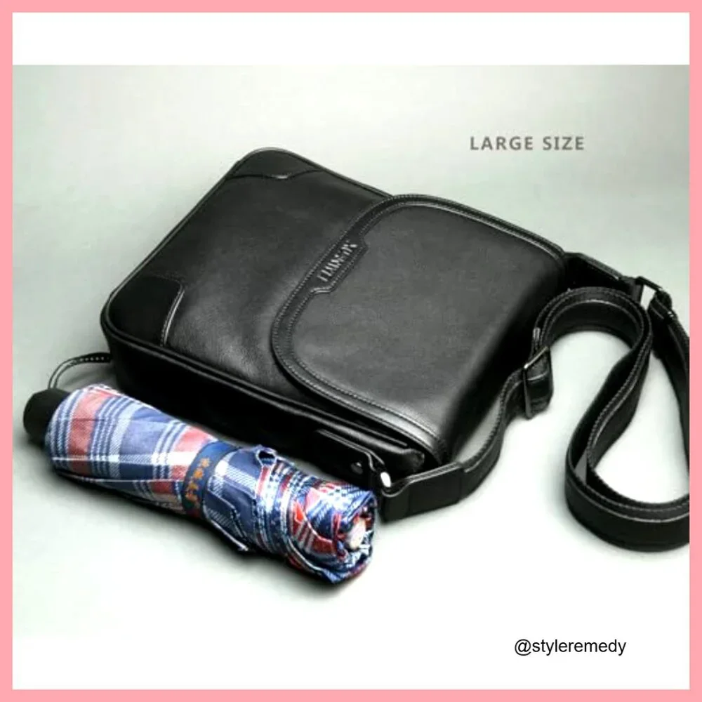 Full Grain Cowhide Messenger Bag for Tablets and Business Work